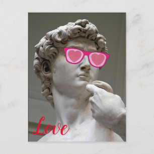 Valentines day rose coloured glasses postcard