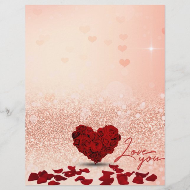 Valentine's Day Rose Heart Bouquet - Letterhead (Front)