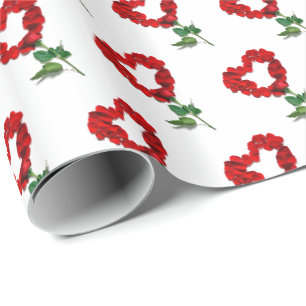 Valentine's Day Rose Petals Wrapping Paper