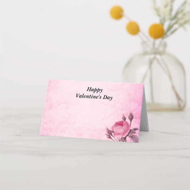 Valentine's day Rose  Place Card (Front)