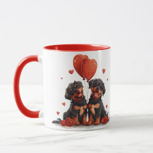 Valentines Day Rottweiler Dogs Mug