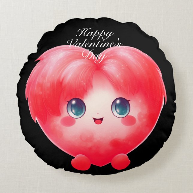 Valentine's Day Round Pillow (Front)
