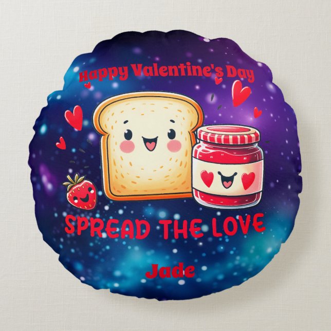 Valentine's Day Round Pillow (Front)