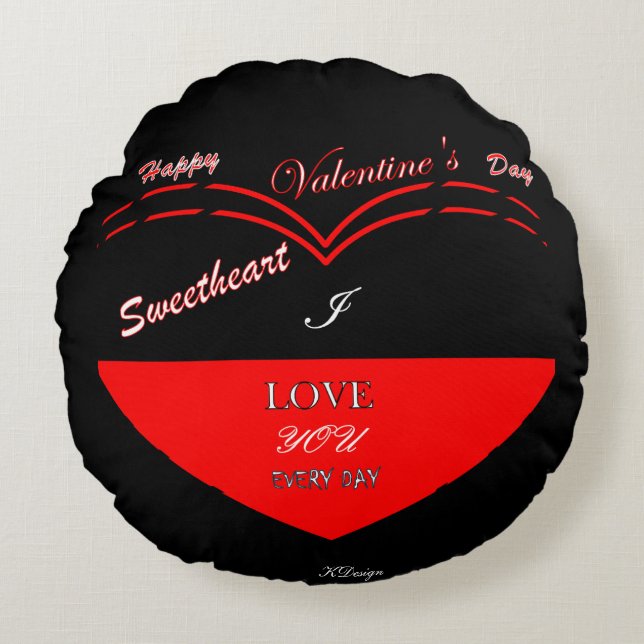 Valentine's Day Round Pillow (Front)