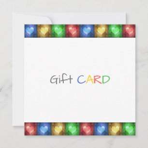 Valentine's Day Rustic Hearts Colourful Gift Card