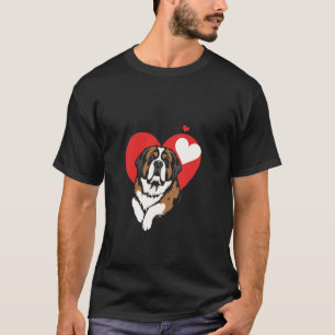 Valentine's Day Saint Bernard Dog T-Shirt