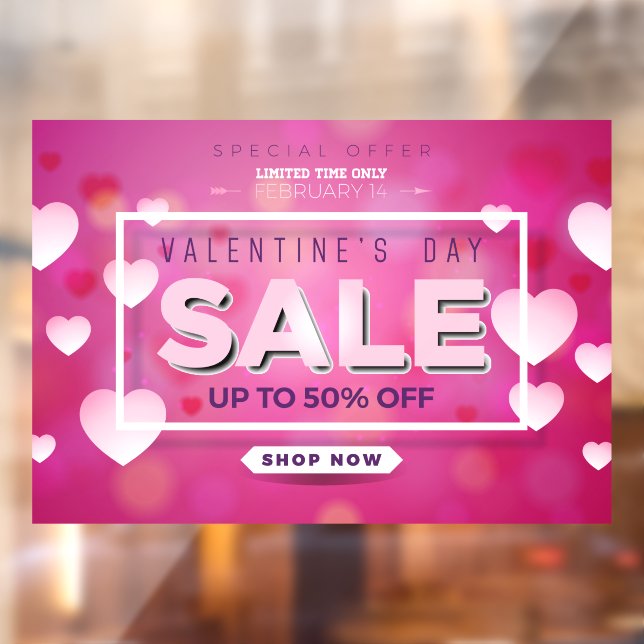 Valentine's Day Sale Limited Time Offer Up to 50%  Window Cling (Sheet 2)