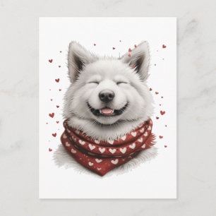 Valentines Day Samoyed Dog Postcard