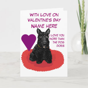 Valentine's Day Scottish Terrier Customizable Card