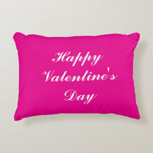 Valentine's Day Script Romantic Hot Pink Cute 2025 Accent Pillow