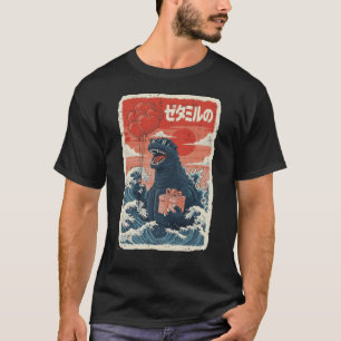 Valentines Day Sea Monster Japanese Wave Men Women T-Shirt