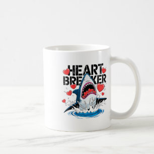 Valentines Day Shark Heart Breaker Funny Boys Kids Coffee Mug