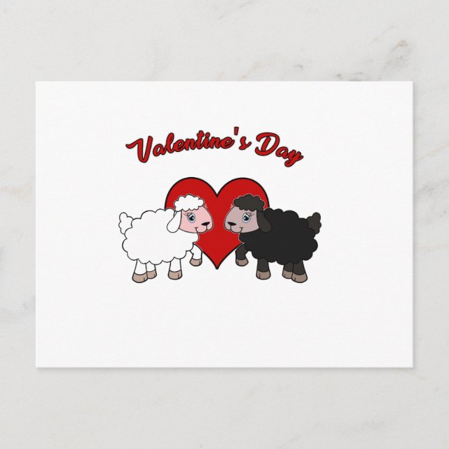 Valentines day - Sheep Holiday Postcard (Front)