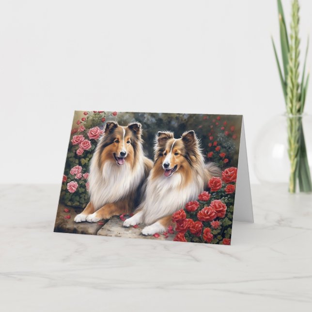 Valentine's Day Sheltie Card (Front)