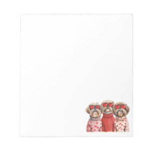 Valentines Day Shih Tzu Dogs Notepad