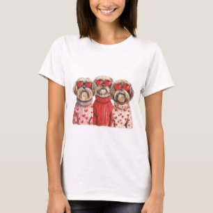 Valentines Day Shih Tzu Dogs T-Shirt
