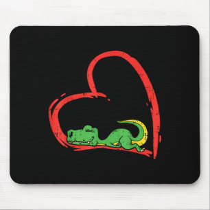 Valentines Day Shirt Funny Heart Trex Sleeng Dinos Mouse Pad