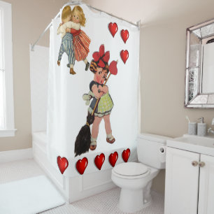 Valentines Day shower curtain