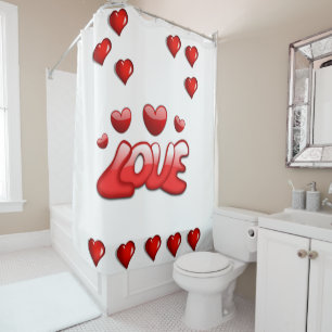 Valentines Day shower curtain