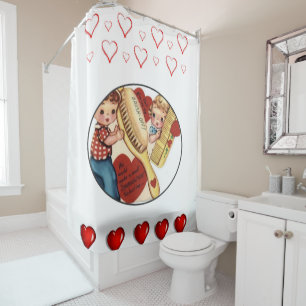 Valentines Day shower curtain