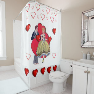 Valentines Day shower curtain