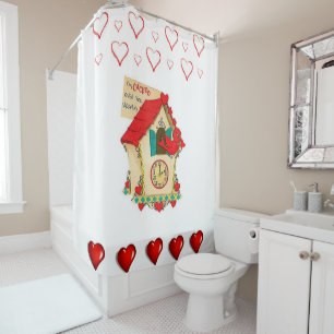 Valentines Day shower curtain