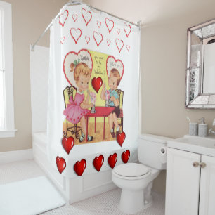 Valentines Day shower curtain