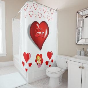 Valentines Day shower curtain