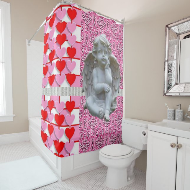 Valentine's Day Shower Curtain, Angel (In Situ)