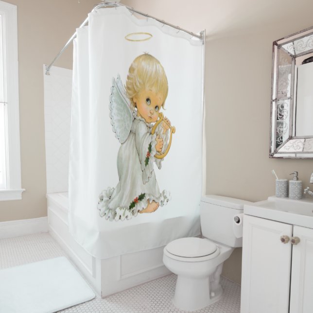 Valentine's Day Shower Curtain, Angel (In Situ)