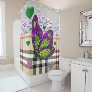 Valentine's Day Shower Curtain, Butterfly