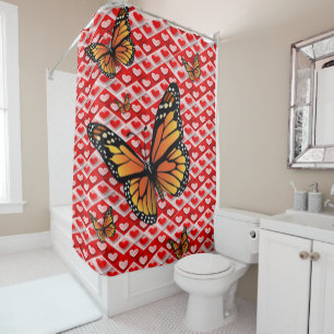 Valentine's Day Shower Curtain, Butterfly