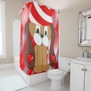 Valentine's Day Shower Curtain, Dog