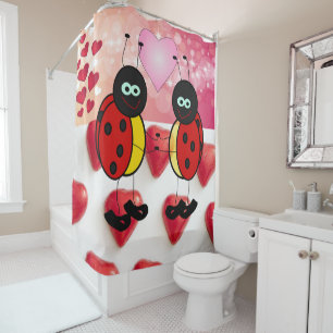 Valentine's Day Shower Curtain, Ladybug