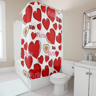 Valentine's Day Shower Curtain, Paris France