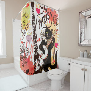 Valentine's Day Shower Curtain, Paris France