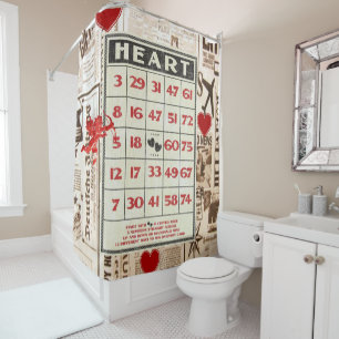 Valentine's Day Shower Curtain, Vintage