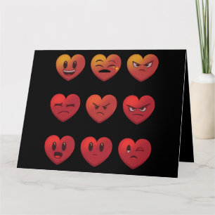 Valentines Day Silly Faces Hearts Funny Card