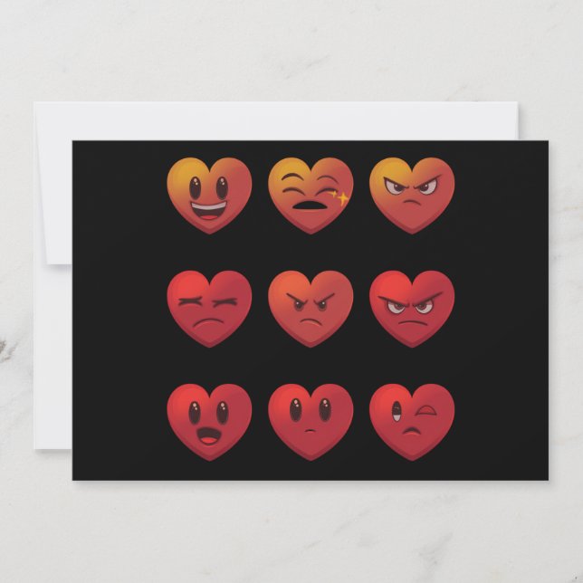 Valentines Day Silly Faces Hearts Funny Holiday Card (Front)