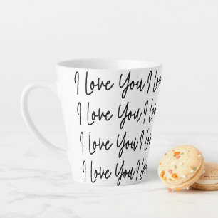 Valentines Day Simple Modern I Love You Latte Mug