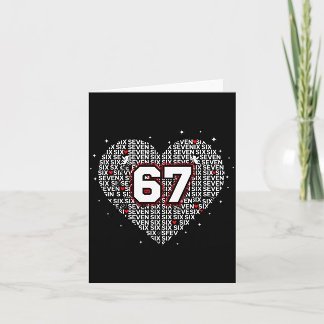 Valentines Day Six Seven 67 Meme 6 7 Heart Boys Gi Card (Front)