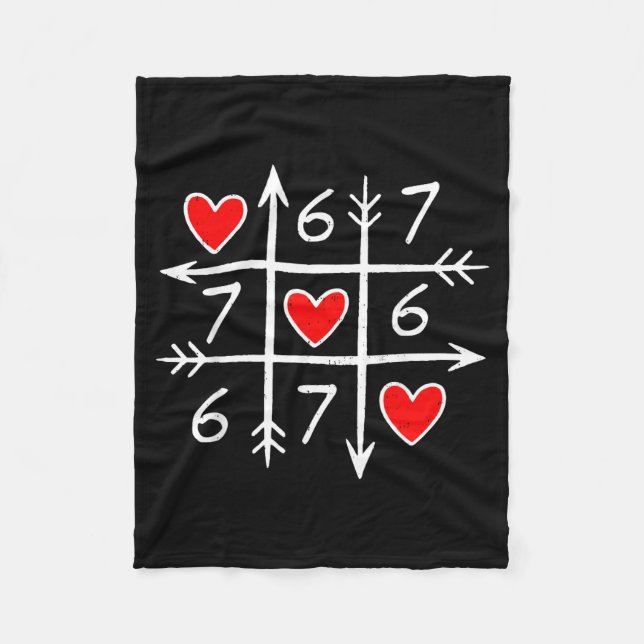 Valentines Day Six Seven 67 Meme 6 7 Heart Boys Gi Fleece Blanket (Front)