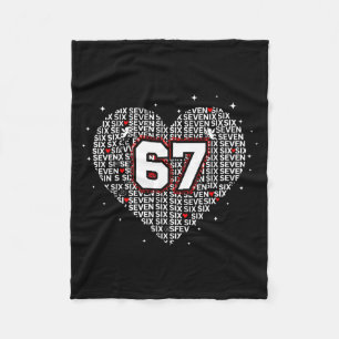 Valentines Day Six Seven 67 Meme 6 7 Heart Boys Gi Fleece Blanket