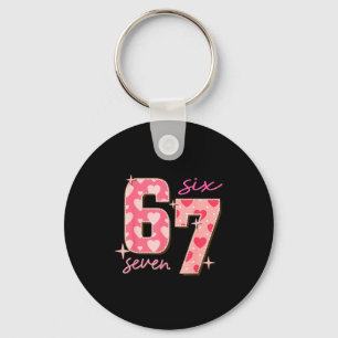 Valentines Day Six Seven 67 Meme 6 7 Heart Boys Gi Keychain