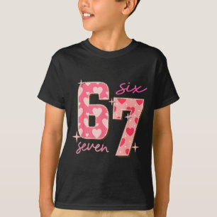 Valentines Day Six Seven 67 Meme 6 7 Heart Boys Gi T-Shirt