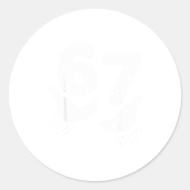 Valentines Day Six Seven 6 7 Meme Hand Heart 67 Me Classic Round Sticker (Front)