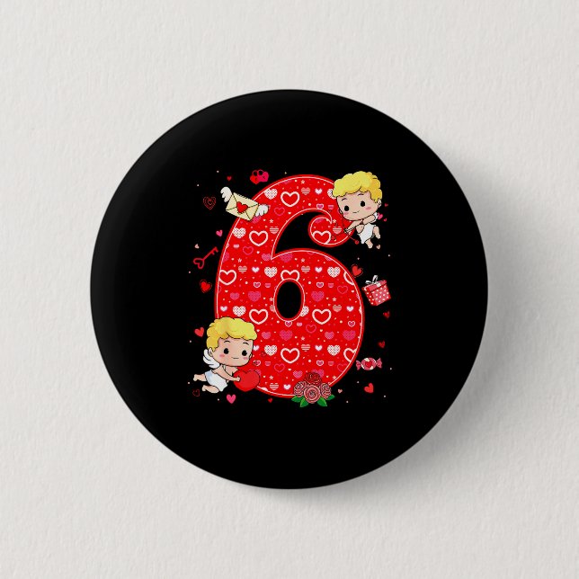 Valentine's Day Six Seven Hearts 6 7 Meme Gen Alph 2 Inch Round Button (Front)