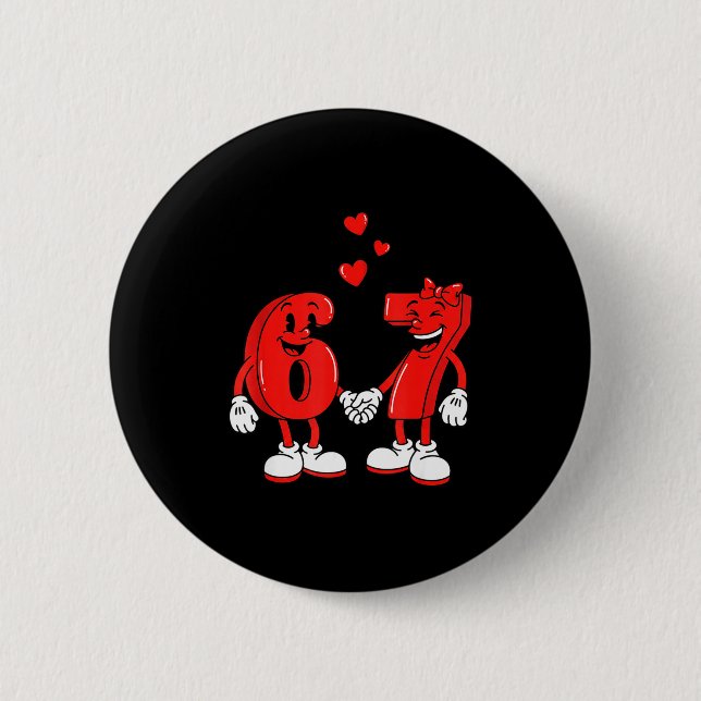 Valentine's Day Six Seven Hearts 6 7 Meme Gen Alph 2 Inch Round Button (Front)