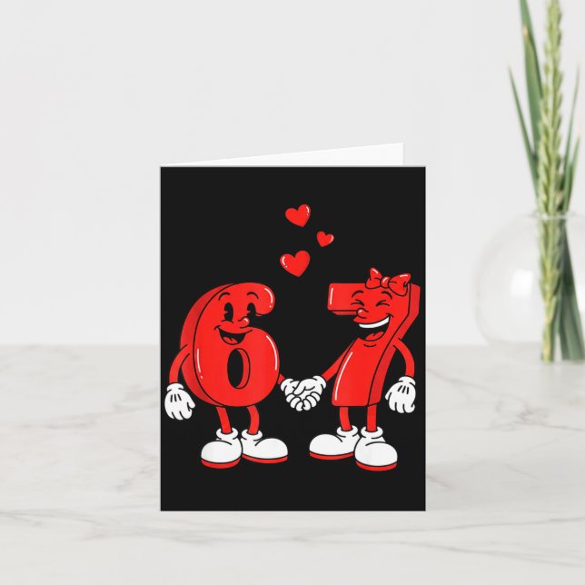 Valentine's Day Six Seven Hearts 6 7 Meme Gen Alph Card (Front)