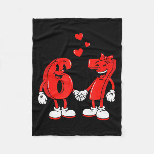 Valentine's Day Six Seven Hearts 6 7 Meme Gen Alph Fleece Blanket
